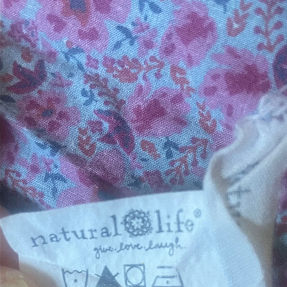 NATURAL LIFE Purple pink and blue used fitted sheet - Picture 2 of 2